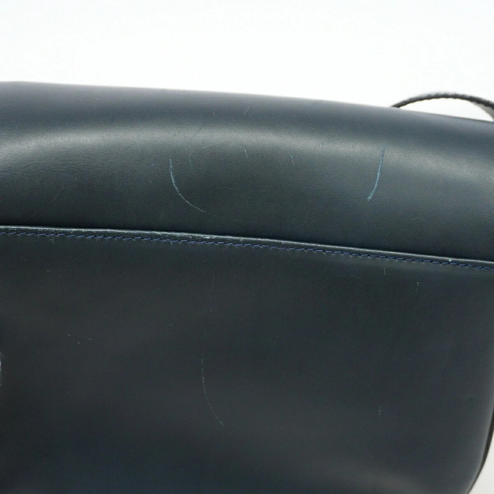 Salvatore Ferragamo Gancini Leather Shoulder Bag, Navy, Women's - Picture 8 of 12